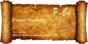 Pauer Csanád névjegykártya